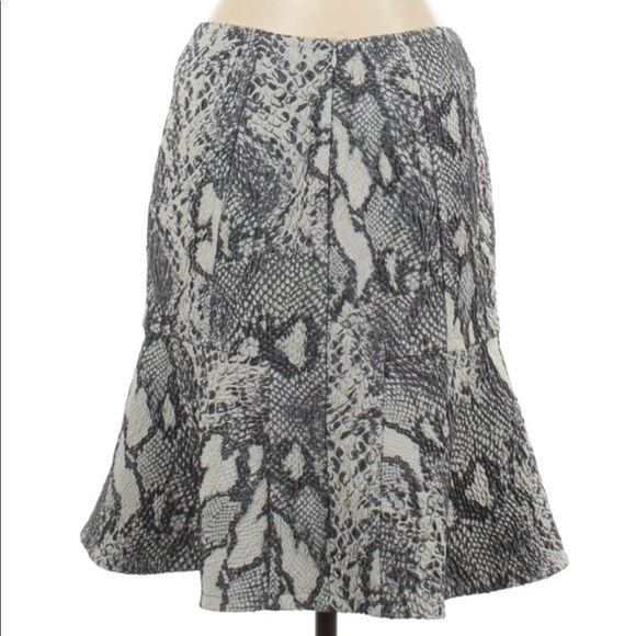 Yigal Azrouel NY grey snake print fit/flare skirt - Picture 2 of 9